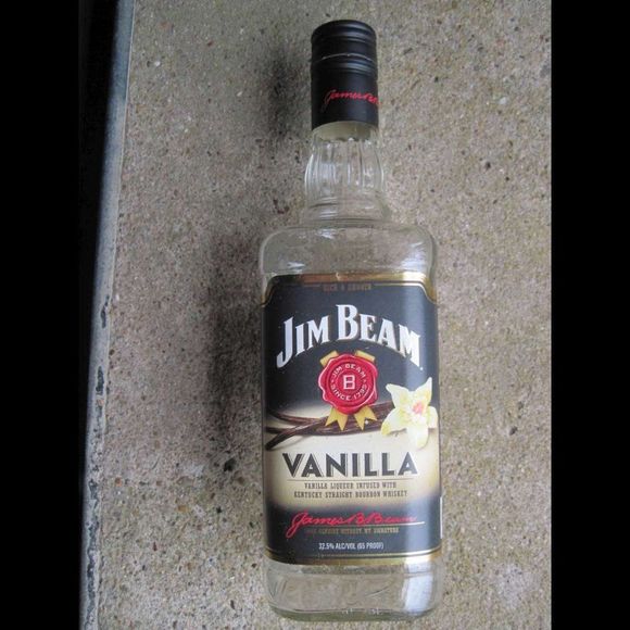 Jim Beam Vanilla Bourbon 750ml Clear Glass Bottle 3 Plastic 50ml Bottles Crafts - Picture 3 of 10